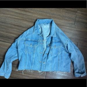 Mango cropped blue denim jean jacket - XS/S